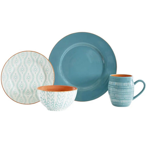 Ankara 16 Piece Stoneware Dinnerware Set