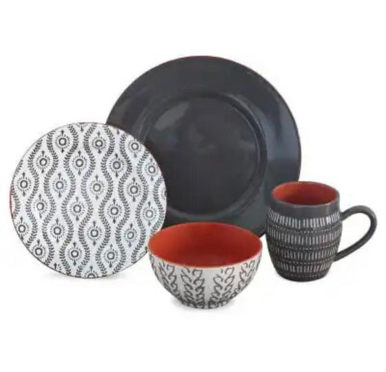 Ankara 16 Piece Stoneware Dinnerware Set