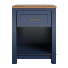  Josiah Navy Nightstand with Walnut Top