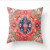 Handmade Bohemian Style Throw Pillow Cover in Bright Orange, Green, and Indigo