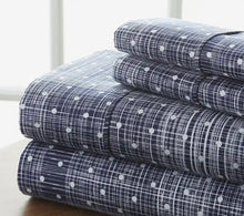  Premium Bed Sheet Set in Navy with a White Polka-dot Pattern