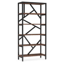  Industrial Style Wood and Iron 5-Tiered Bookshelf