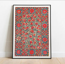  Red and Indigo Indian Inspired Wall Art -28x40"