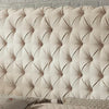 Queen Upholstered and Tuft Bed Frame in Beige