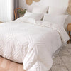 Queen Pinch Pleated Duvet Cover 3 Piece Set in White