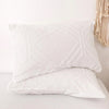 Queen Pinch Pleated Duvet Cover 3 Piece Set in White