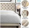 Queen Upholstered and Tuft Bed Frame in Beige