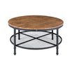 Industrial Wood and Steel 2-Tiered Coffee Table