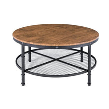  Industrial Wood and Steel 2-Tiered Coffee Table