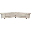 L-Shaped Classic Chesterfield Sectional Sofa in Ivory