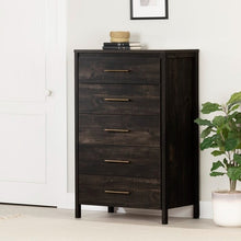  Modern 5 Drawer Tall Boy Dresser in Java