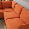 Modern L-Shaped Sofa Sectional in Orange Linen -91" Long