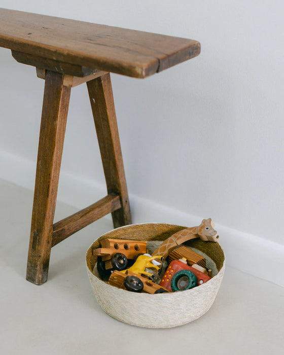 La Mesa Palm Basket in Yellow, Thistle, or Pewter