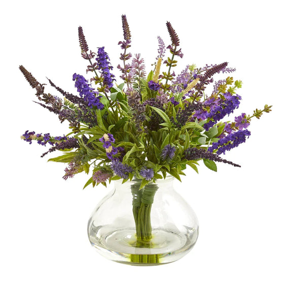 Lavender Bouquet Artificial Arrangement In Vase