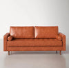 Genuine Leather Mid-Century Style Sofa -Light Brown