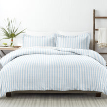  Twin Size Premium Duvet Set in Rugged Striped Light Blue