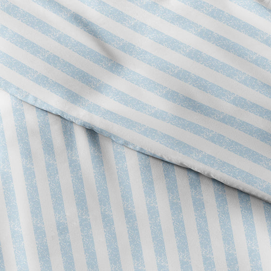 Twin Size Premium Duvet Set in Rugged Striped Light Blue