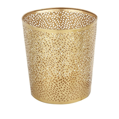 1.3 Gallon Metal Waste Basket in Gold Finish