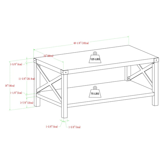 Magnolia Rustic Farmhouse Style Coffee Table