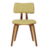 Jaguar Mid-Century Dining Chair In Walnut Wood and Upholstered in Key Lime Green Fabric