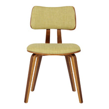  Jaguar Mid-Century Dining Chair In Walnut Wood and Upholstered in Key Lime Green Fabric