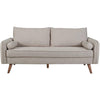 Mid-Century Upholstered Beige Sofa