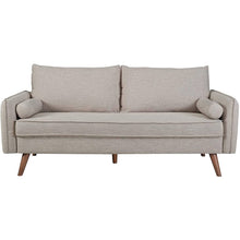  Mid-Century Upholstered Beige Sofa