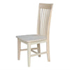 Set of 2 - Mission Style Unfinished Wood Dining Chair with High Back