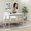 Modern Square Dining Table in White with Solid Wooden Legs