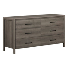  Modern 6 Drawer Dresser in Grey