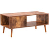 Modern Mid-Century Style Coffee Table in Brown Rustic Wood