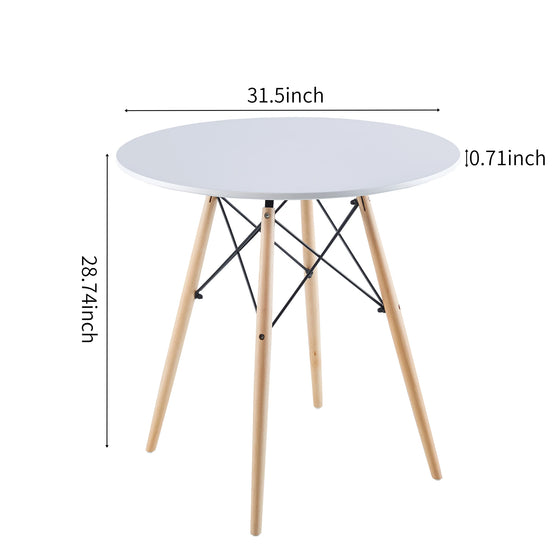 White Modern Round Dining Table -Seats 4