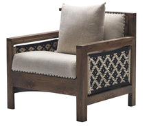  Mountain Cabin Fireside Accent Chair Hand Made with Woven Details and Solid Wood Frame