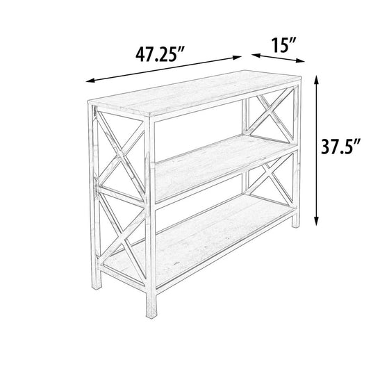 Natural Mango Stainless Bookcase