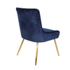 Modern Velvet Cushioned Dining Chair in Navy Blue