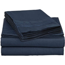  King size 4-Piece Wrinkle-Free Luxury Sheet Set in Navy Blue