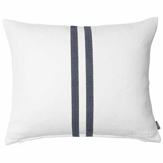 18 x 20" White Throw Pillow with Navy Stripe (Special Order Only)