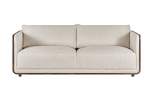  Nevaeh Sofa in Ivory upholstery and Walnut Trim