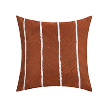  Modern Simple Solid Color Striped 18" Throw Pillow Cover in Orange