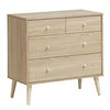 Oak Modern 4 Drawer Dresser