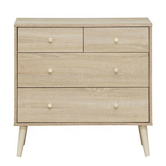 Oak Modern 4 Drawer Dresser