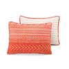 Scandinavian Chevron Orange White Stripe Reversible Cotton Quilt Set