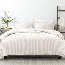  Twin Size Premium Duvet Set in Rugged Striped Light Pink