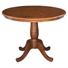 Round 36-inch Pedestal Dining Table in Walnut Finish