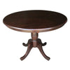 Round 36-inch Solid Wood Kitchen Dining Table in Rich Mocha Finish