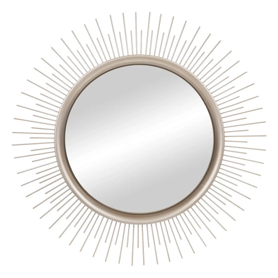 Silver Round Sunburst Mirror -30"