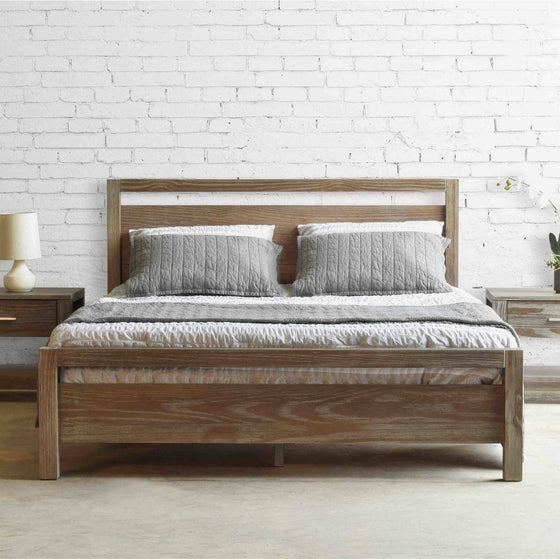 Rustic Pine Natural Wood Platform Bed |Available in King and Queen Sizes