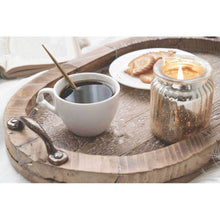  Rustic Wooden Serving Tray with Antiqued Steel Handles