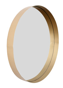  Gold Modern Framed Round Mirror -32"