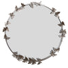 Silver Round Butterfly Mirror -31"